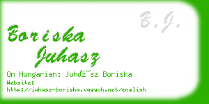 boriska juhasz business card